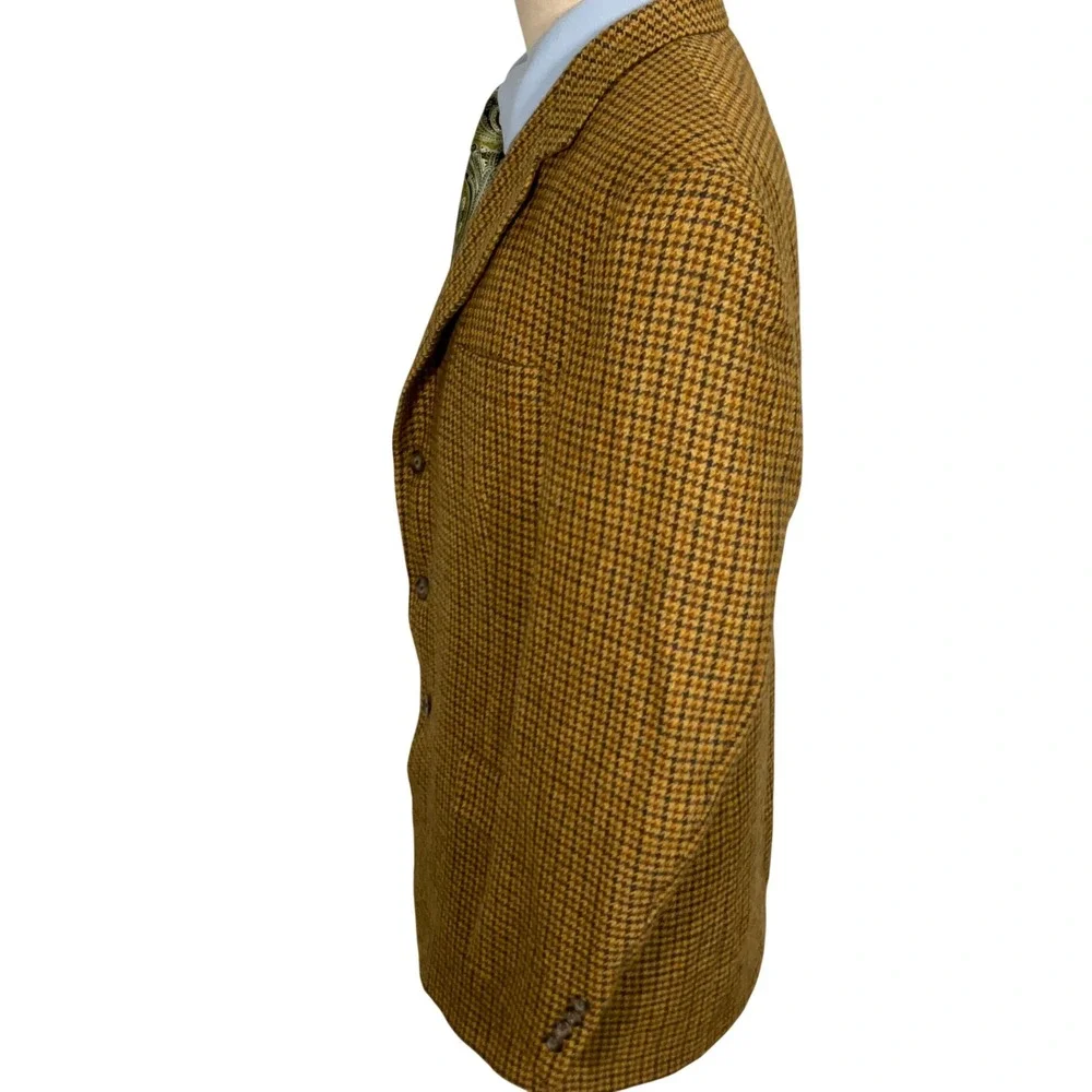 Tommy Hilfiger Blazer Men 42R Gold Rust Houndstooth Classic‎ American Jacket